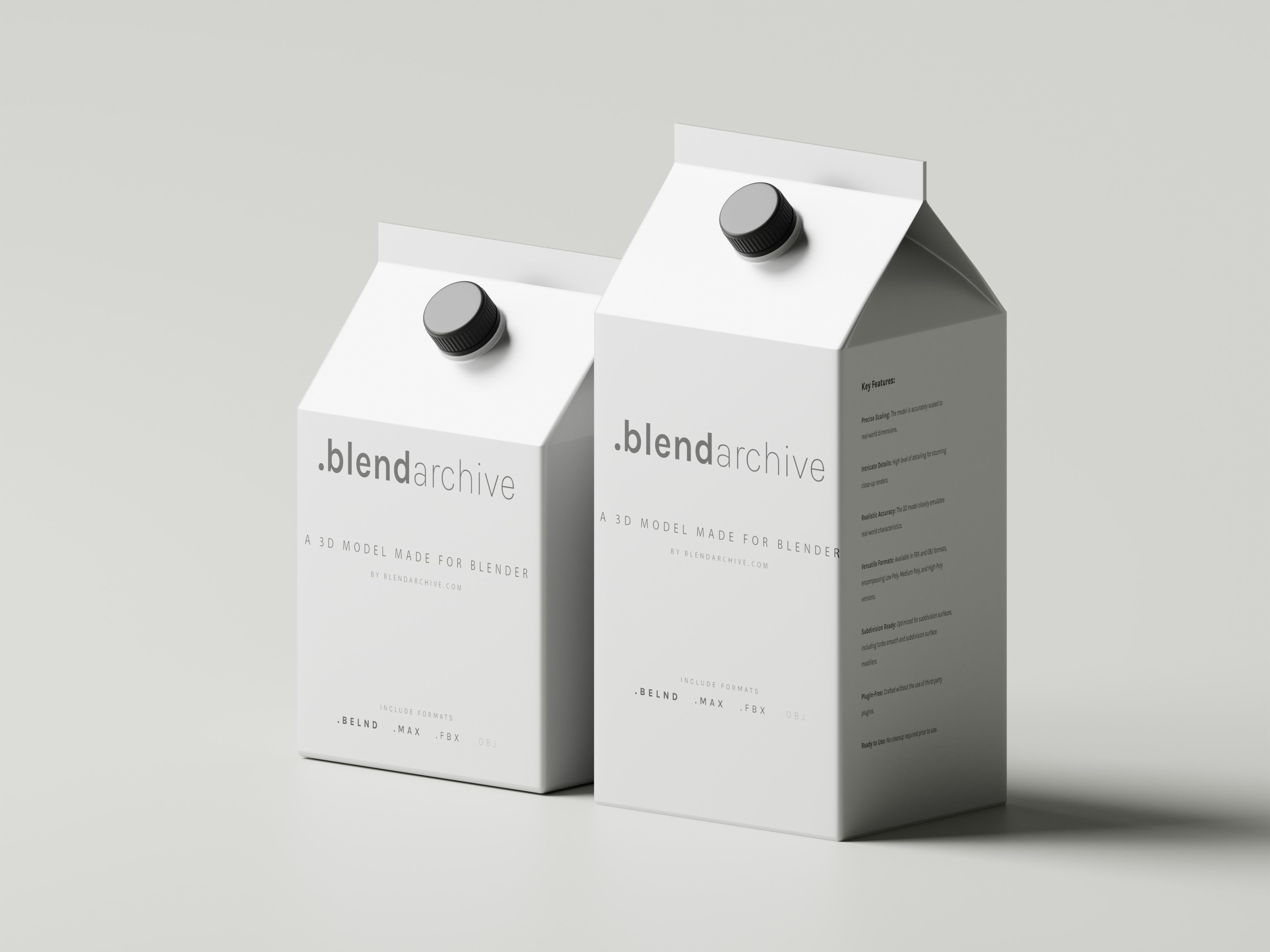 Milk Carton Box 3D Model Low-poly 3D model_3