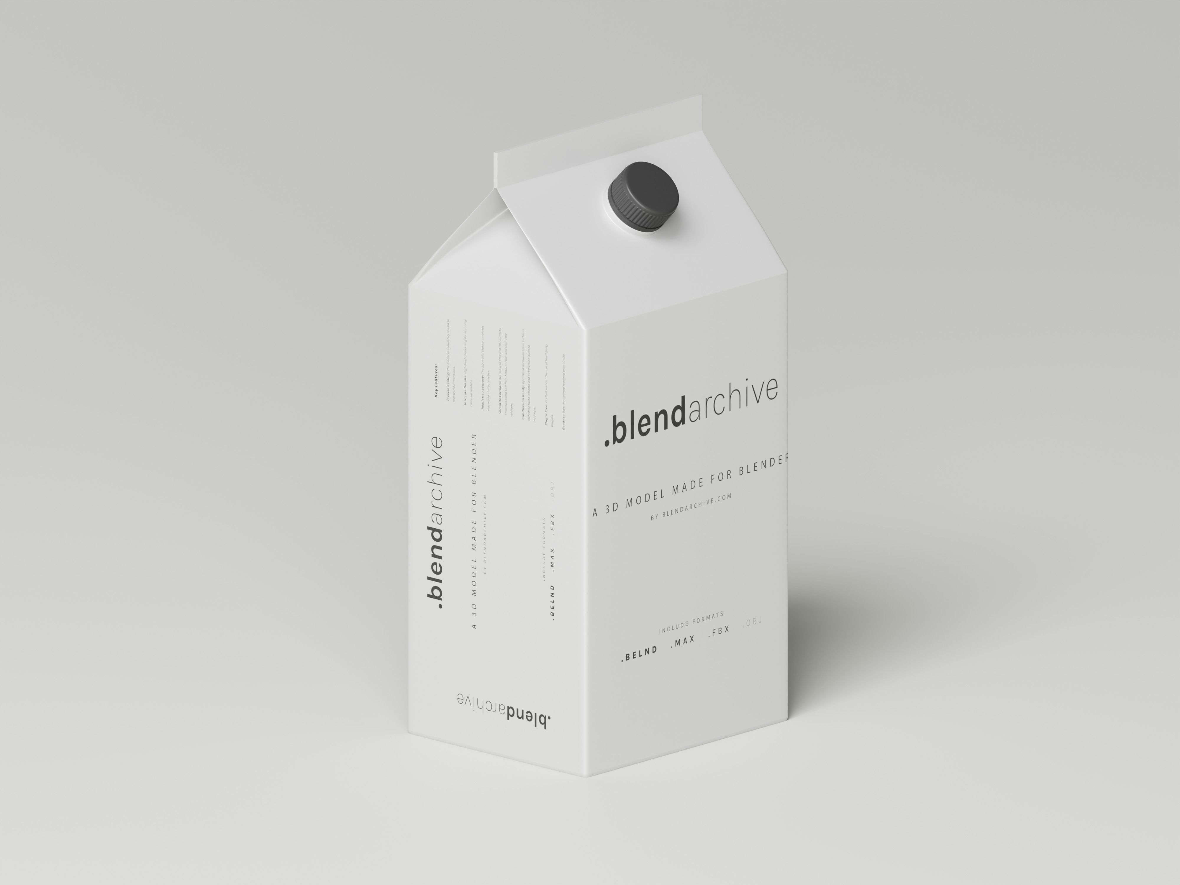 Milk Carton Box 3D Model Low-poly 3D model_5