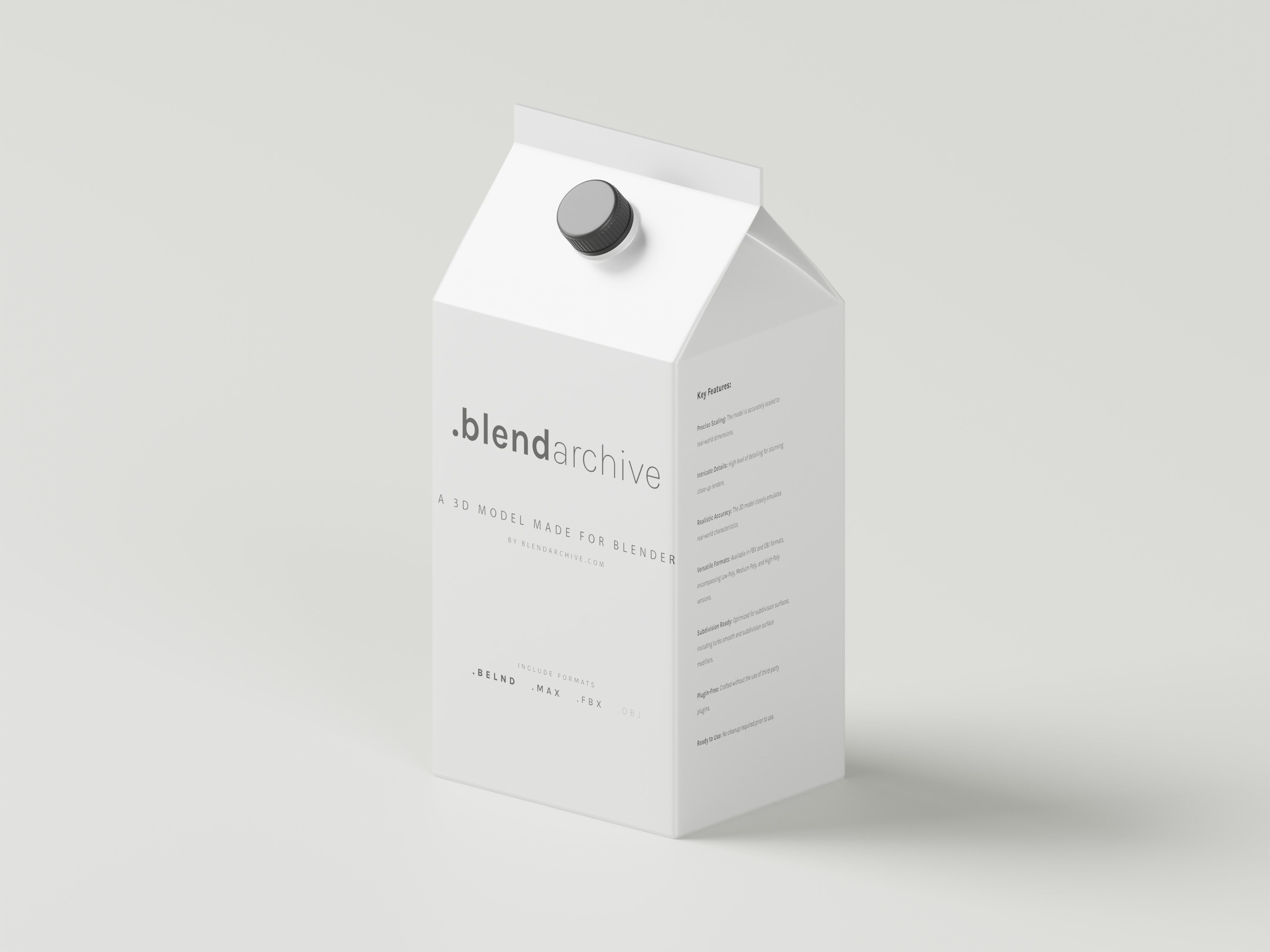 Milk Carton Box 3D Model Low-poly 3D model_6