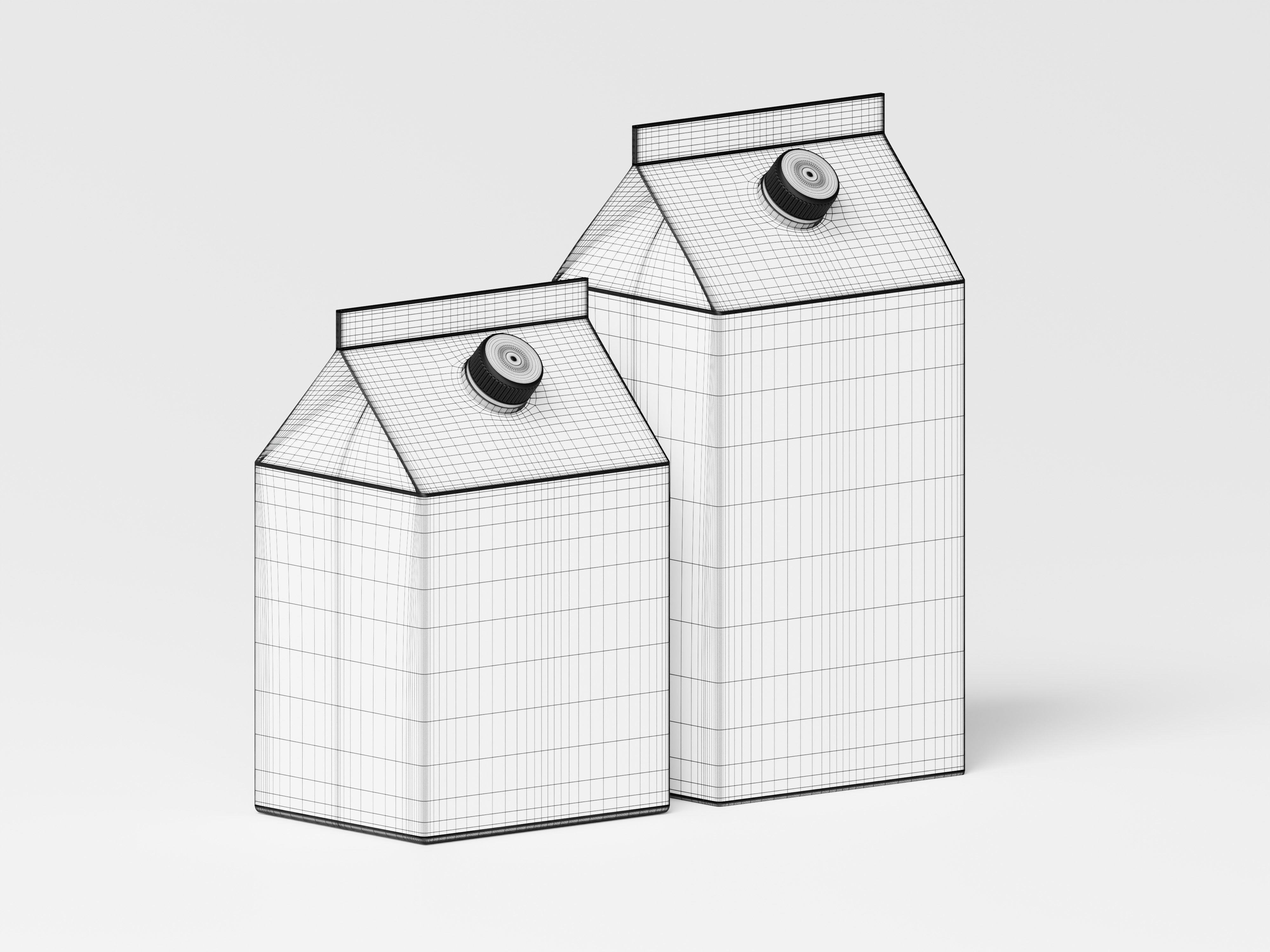 Milk Carton Box 3D Model Low-poly 3D model_1