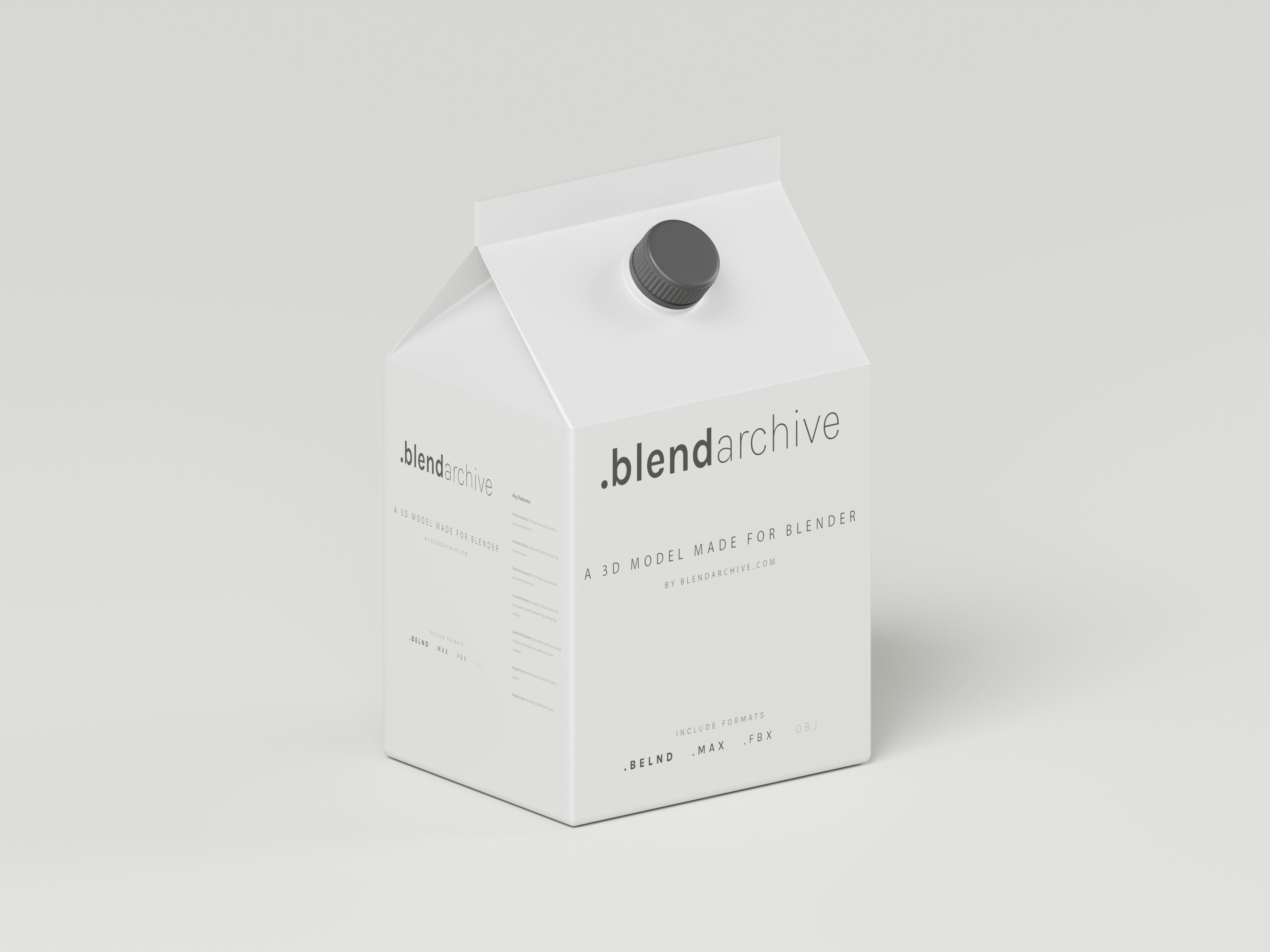 Milk Carton Box 3D Model Low-poly 3D model_8