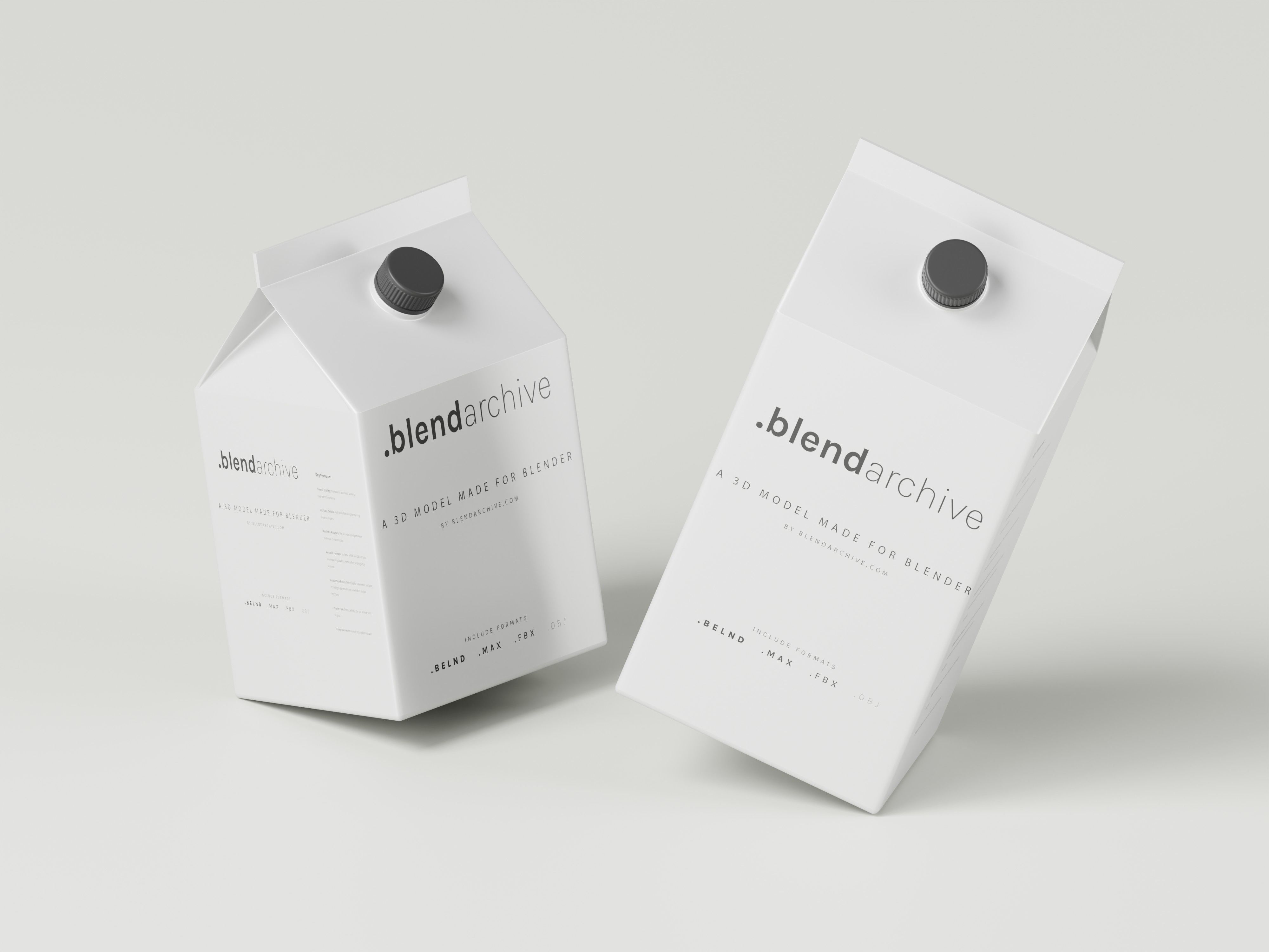 Milk Carton Box 3D Model Low-poly 3D model_9