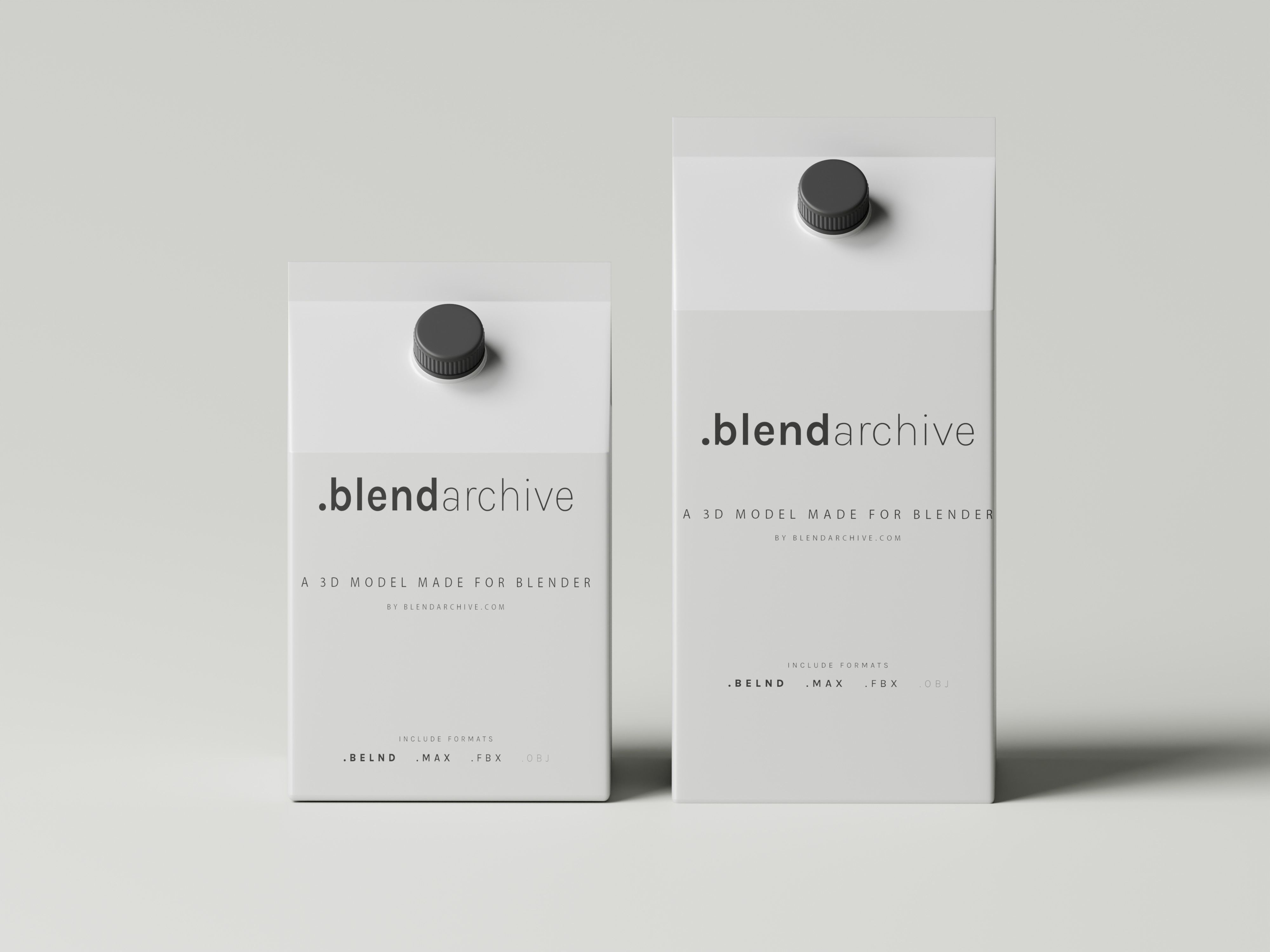 Milk Carton Box 3D Model Low-poly 3D model_2