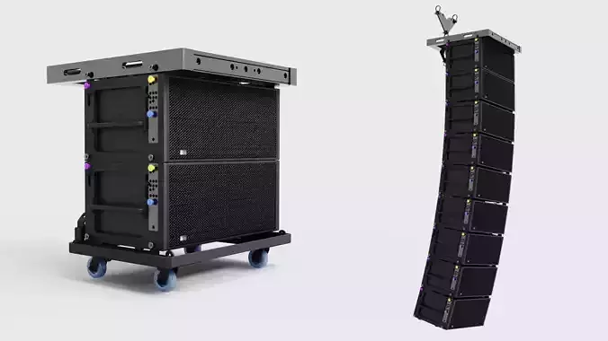 Concert Sound Systems Line Array Meyer Sound Leo 3D model