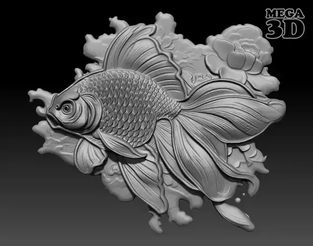 Bas Relief Fish 09 240506 3D print model