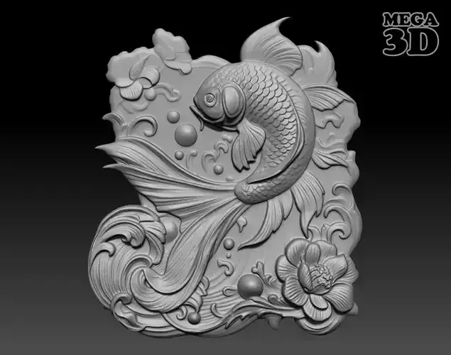 Bas Relief Fish 07 240506 3D print model