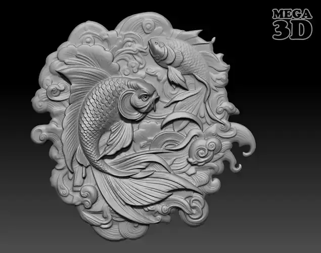 Bas Relief Fish 05 240506 3D print model