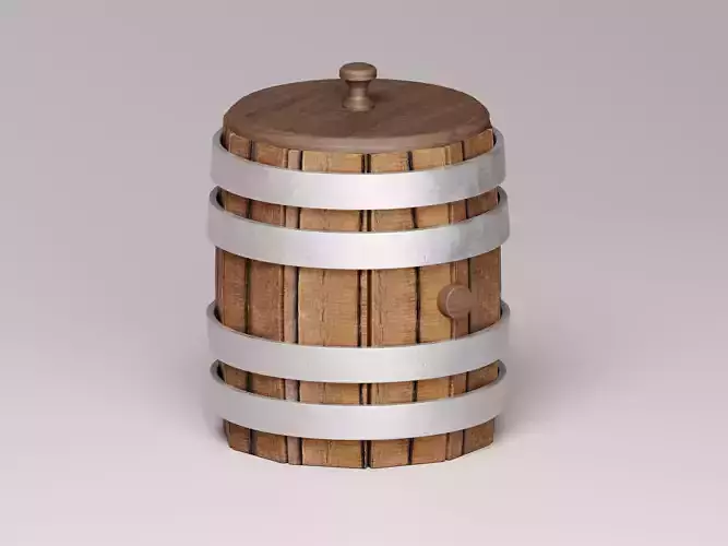 Wooden Barrel 3D Model