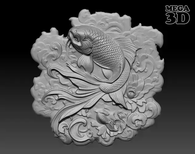 Bas Relief Fish 04 240506 3D print model