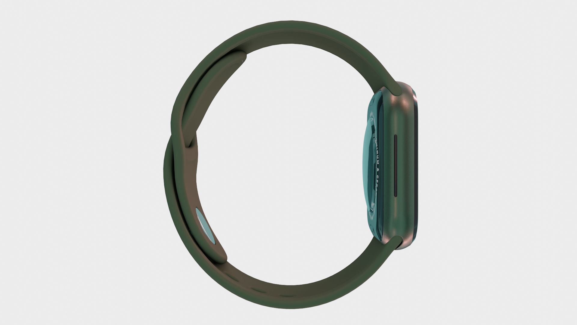 Apple Watch 7 - Green Aluminium Case with Sport Band Low-poly 3D model_4
