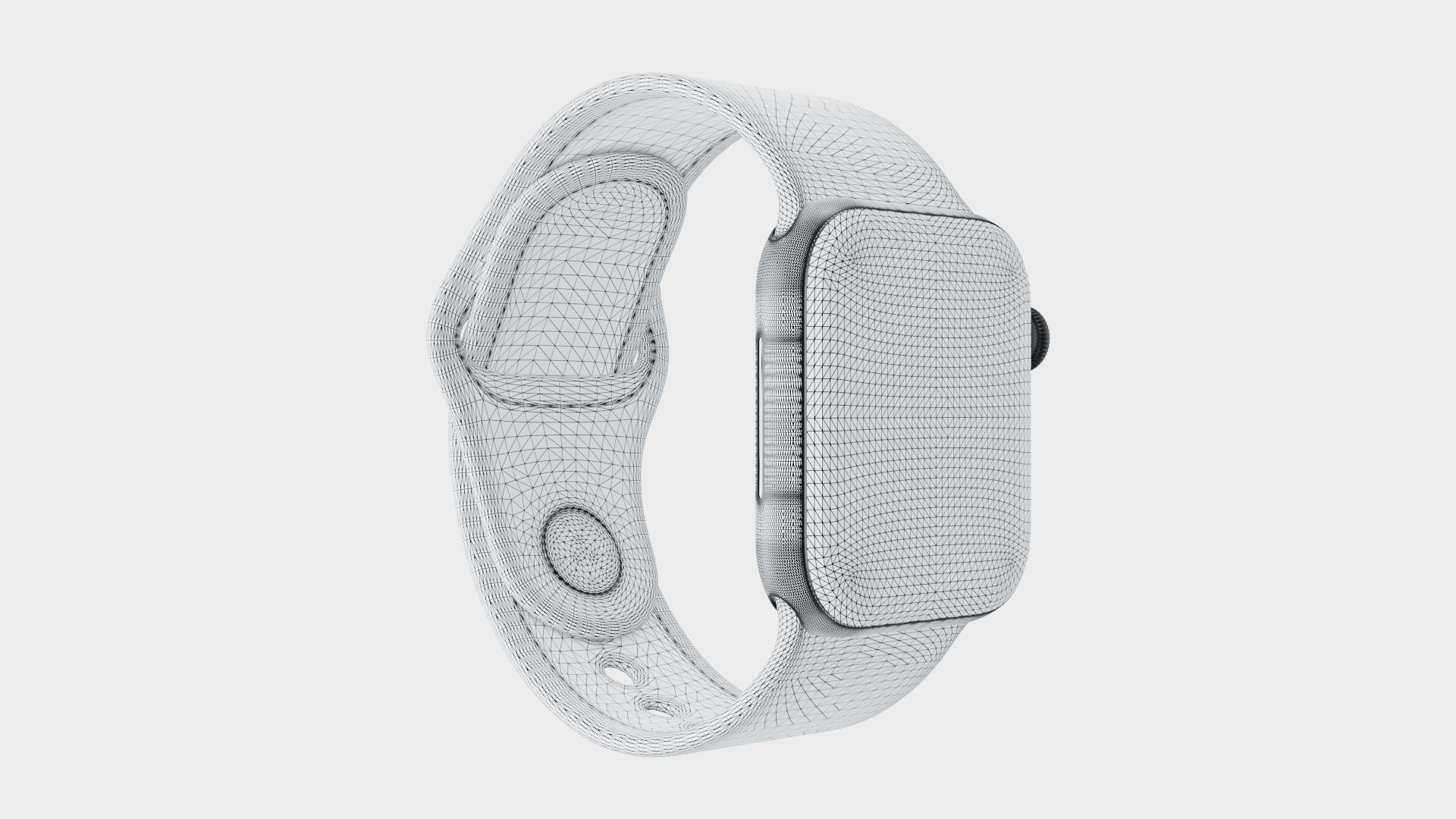 Apple Watch 7 - Green Aluminium Case with Sport Band Low-poly 3D model_10