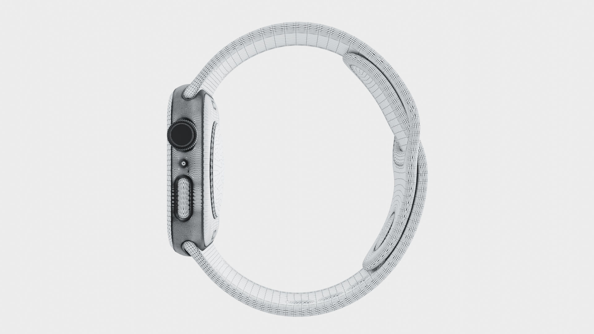 Apple Watch 7 - Green Aluminium Case with Sport Band Low-poly 3D model_9