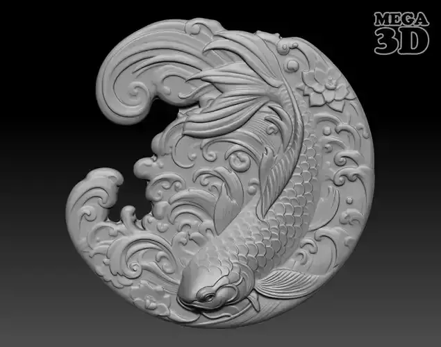 Bas Relief Fish 03 240506 3D print model