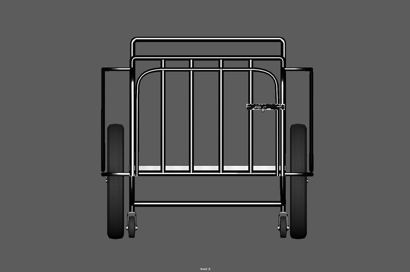 Stainless Steel Medical Drugs Trolley Low-poly 3D model_10