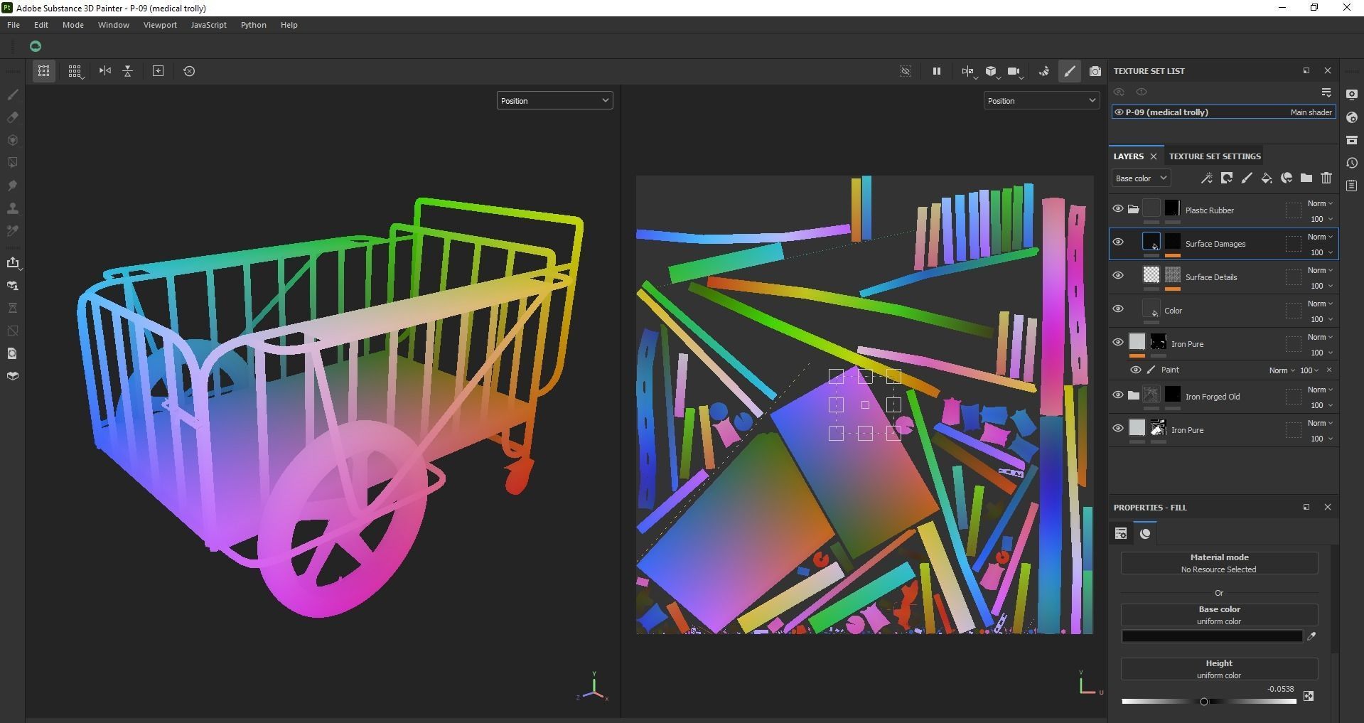 Stainless Steel Medical Drugs Trolley Low-poly 3D model_20