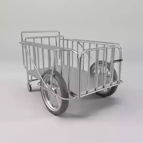Stainless Steel Medical Drugs Trolley Low-poly 3D model