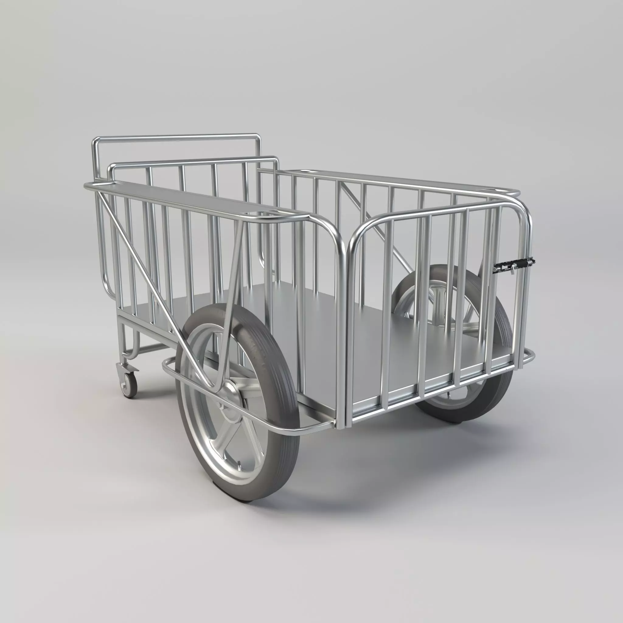 Stainless Steel Medical Drugs Trolley Low-poly 3D model_0