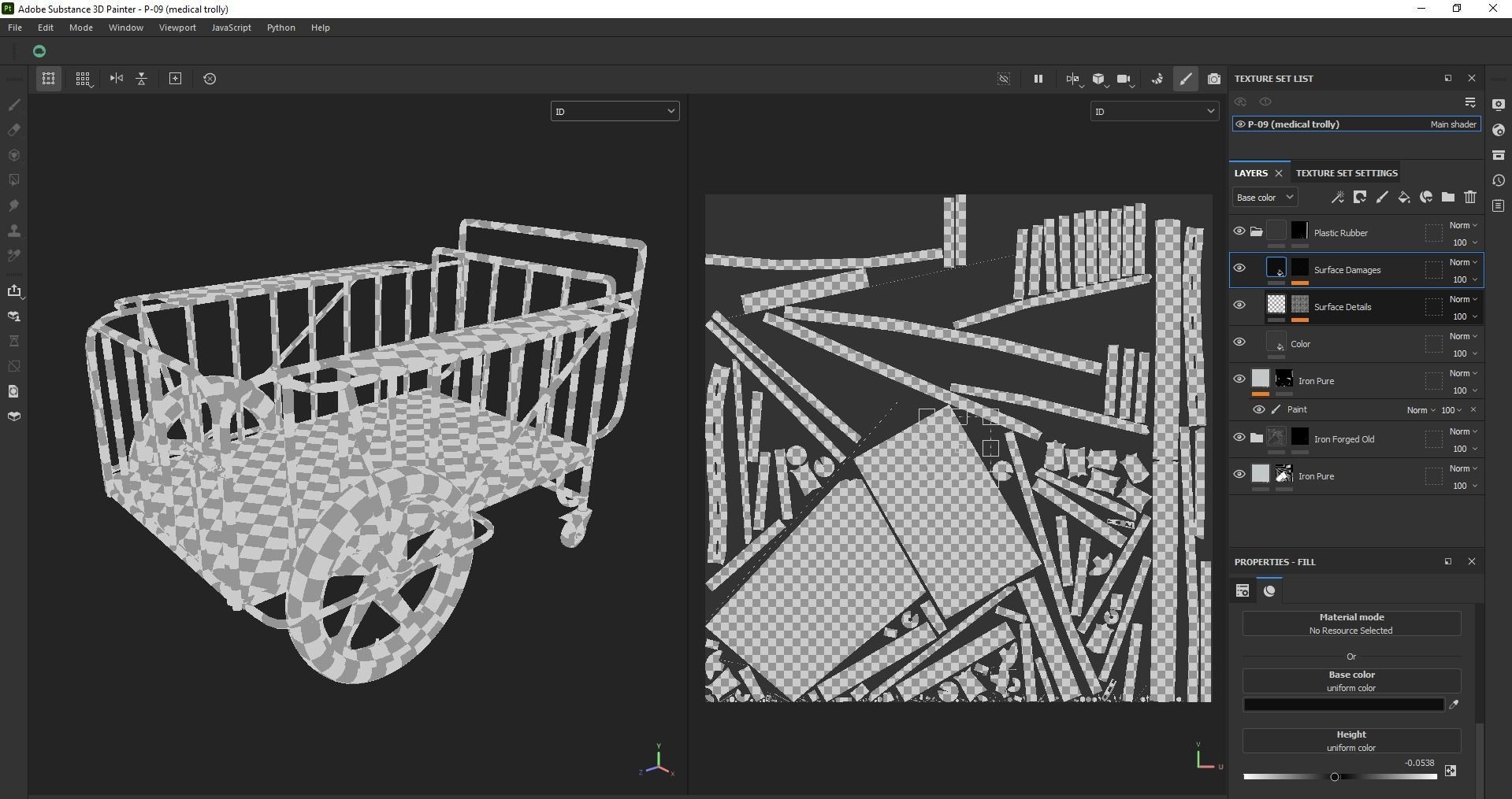 Stainless Steel Medical Drugs Trolley Low-poly 3D model_17