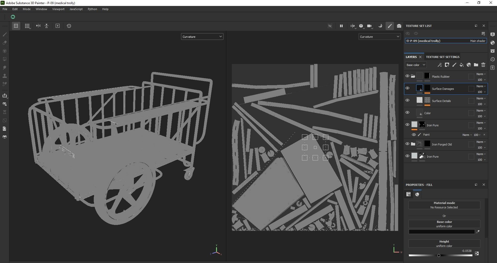 Stainless Steel Medical Drugs Trolley Low-poly 3D model_19
