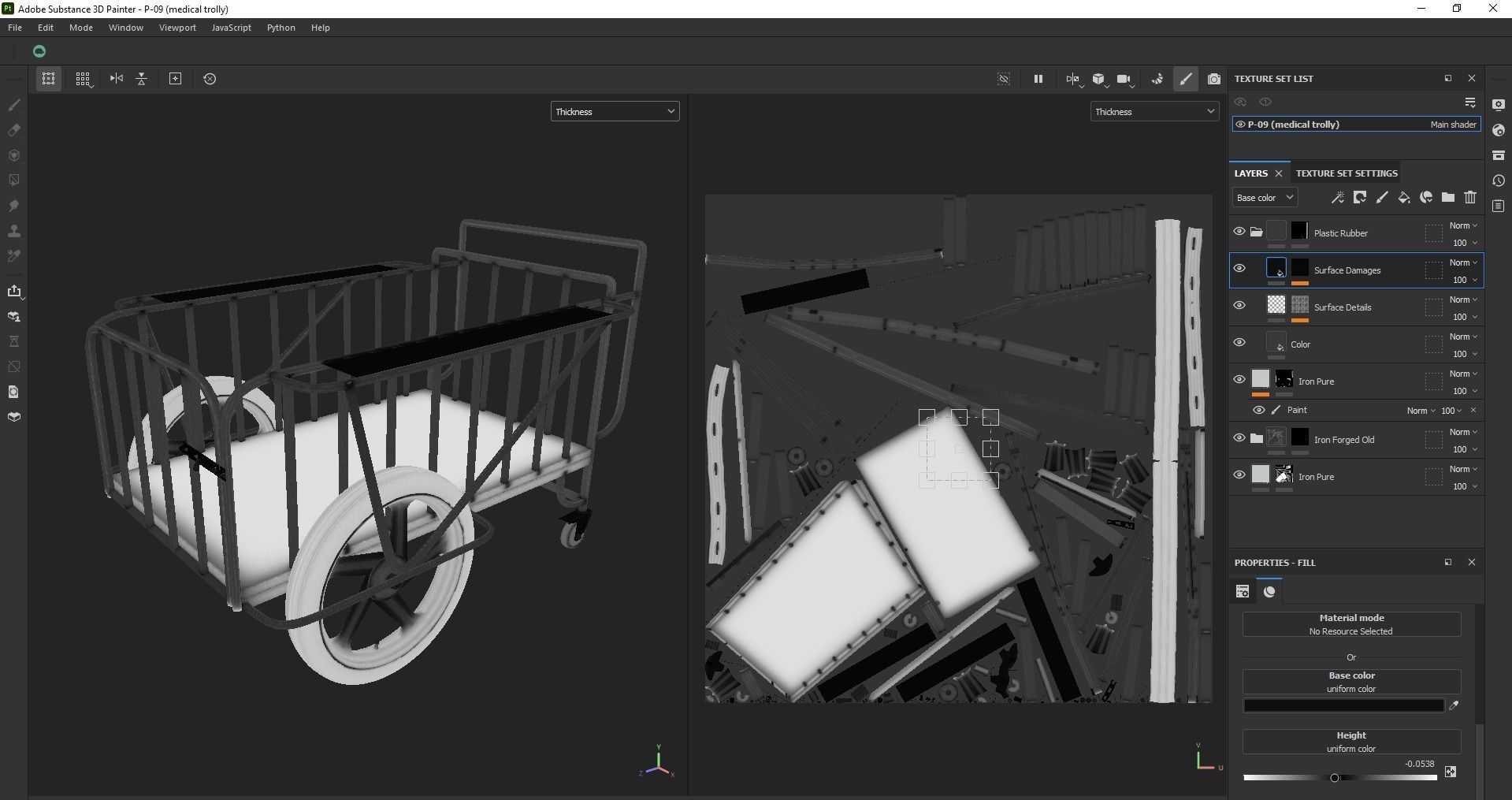 Stainless Steel Medical Drugs Trolley Low-poly 3D model_21