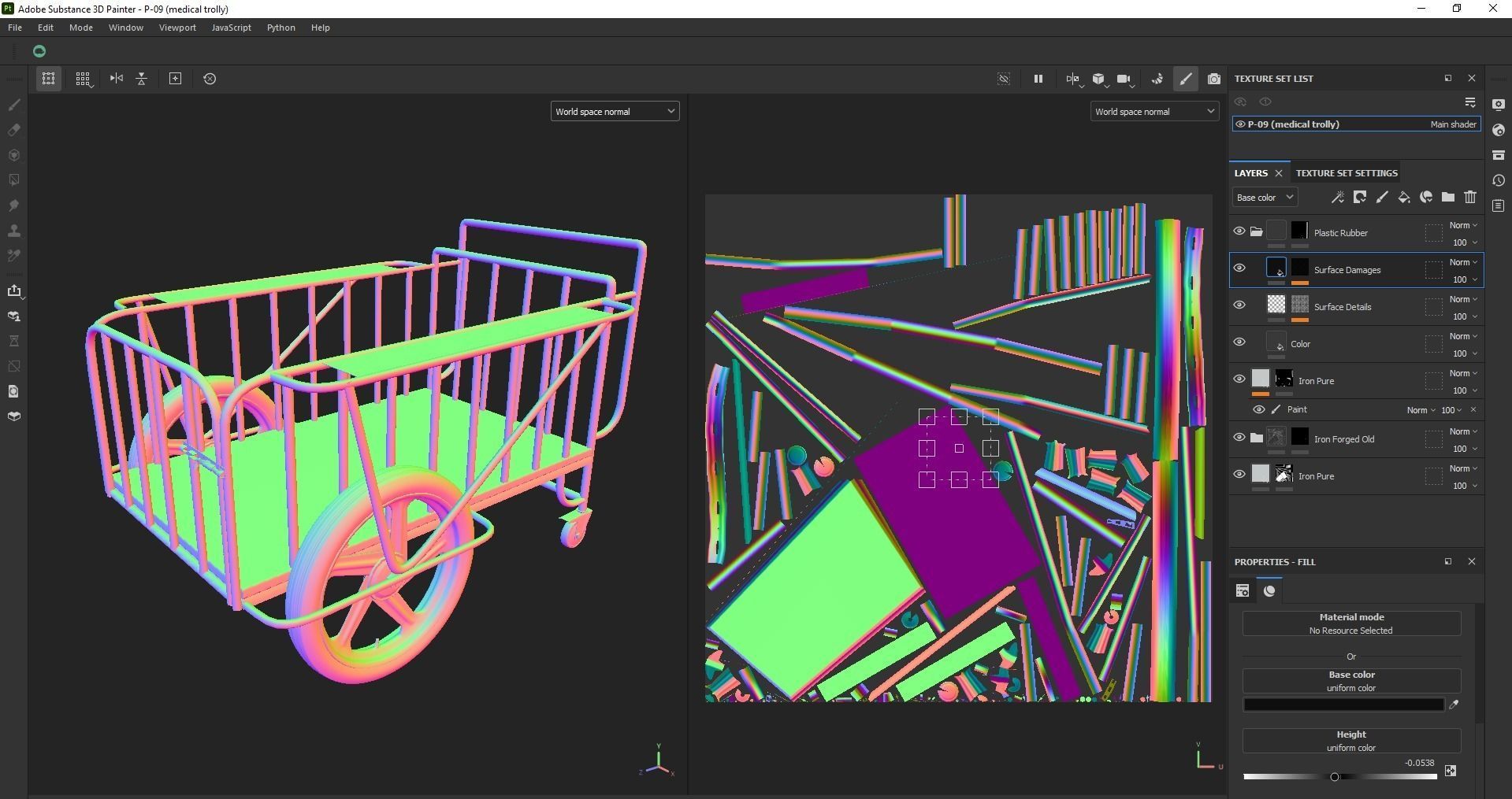 Stainless Steel Medical Drugs Trolley Low-poly 3D model_16