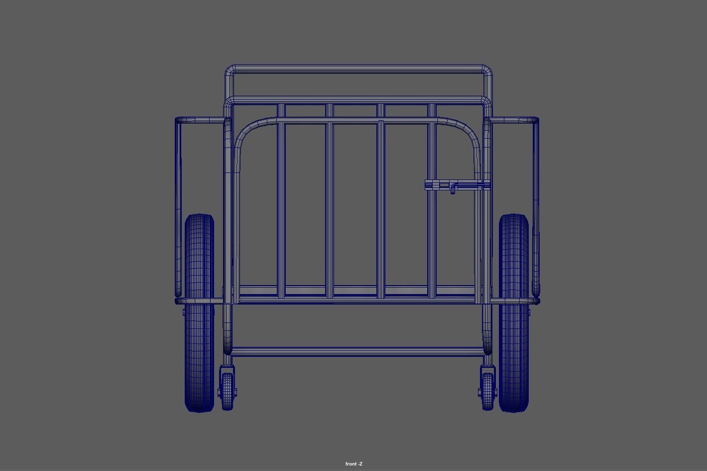 Stainless Steel Medical Drugs Trolley Low-poly 3D model_11
