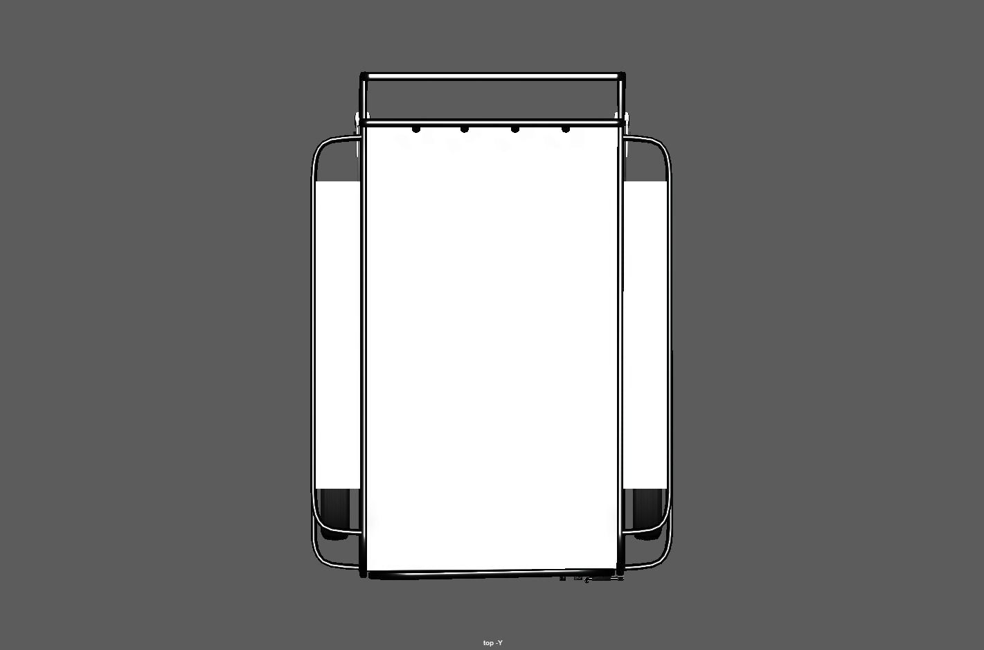 Stainless Steel Medical Drugs Trolley Low-poly 3D model_8