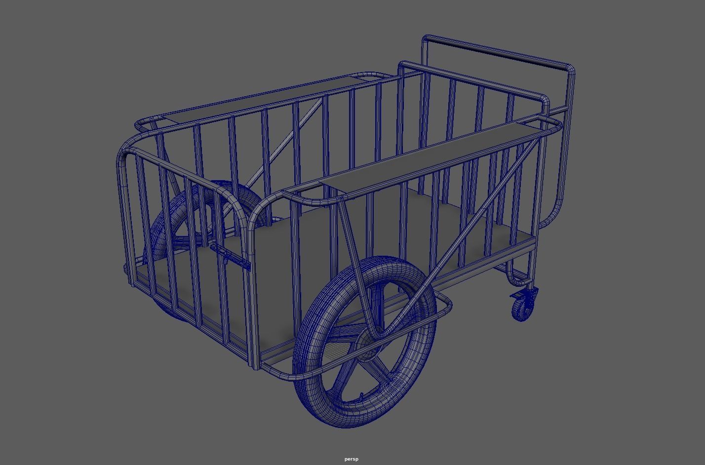 Stainless Steel Medical Drugs Trolley Low-poly 3D model_7