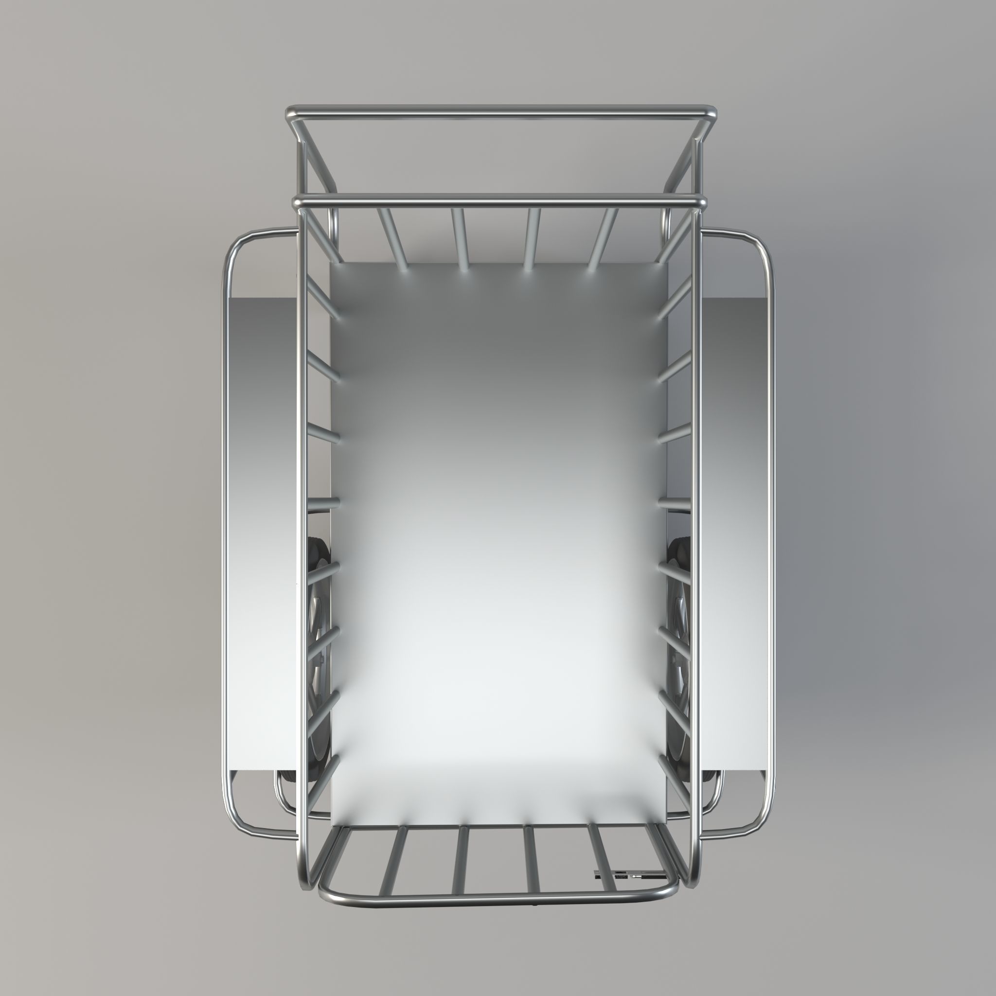 Stainless Steel Medical Drugs Trolley Low-poly 3D model_4