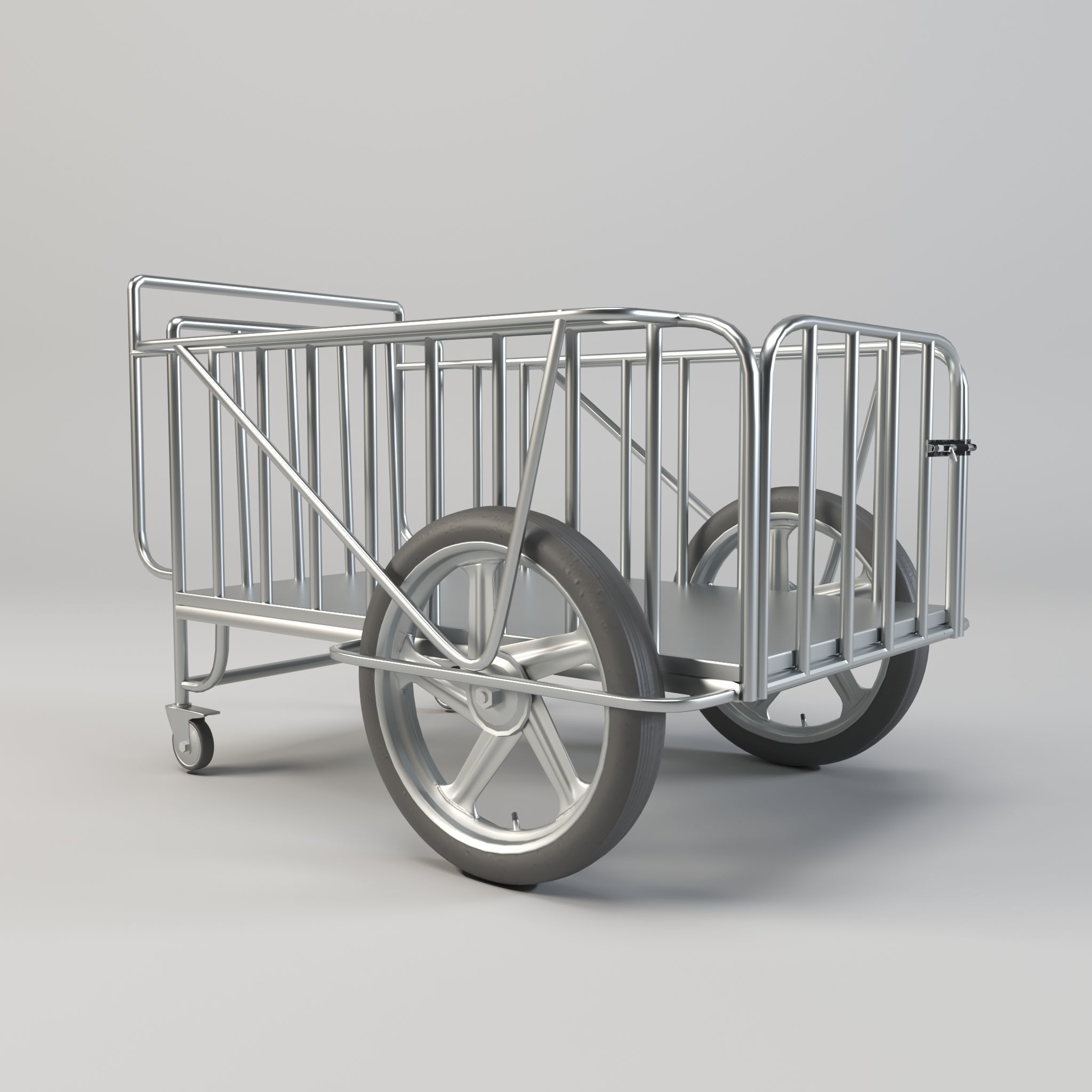 Stainless Steel Medical Drugs Trolley Low-poly 3D model_5