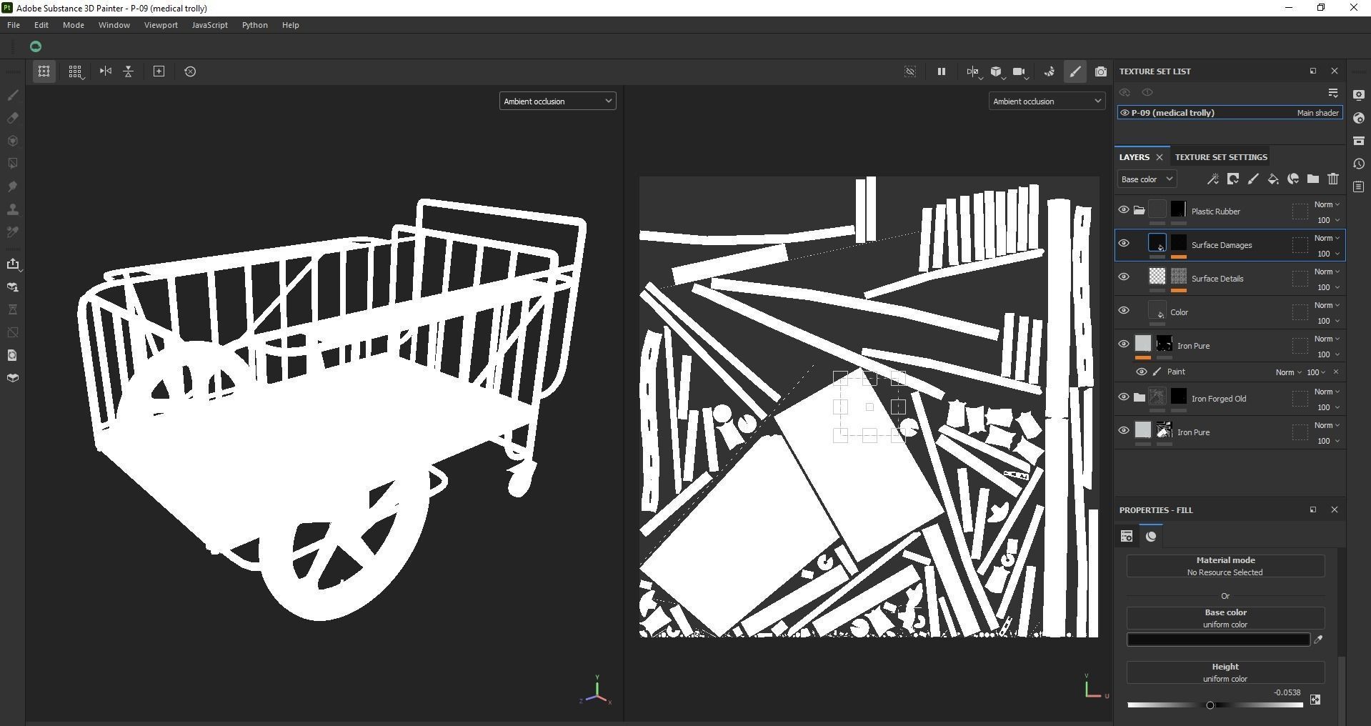 Stainless Steel Medical Drugs Trolley Low-poly 3D model_18