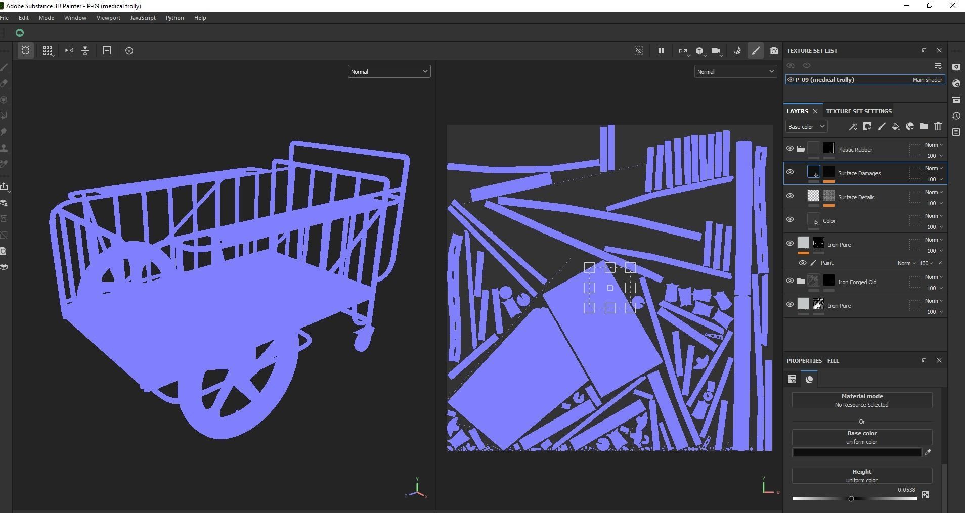 Stainless Steel Medical Drugs Trolley Low-poly 3D model_15