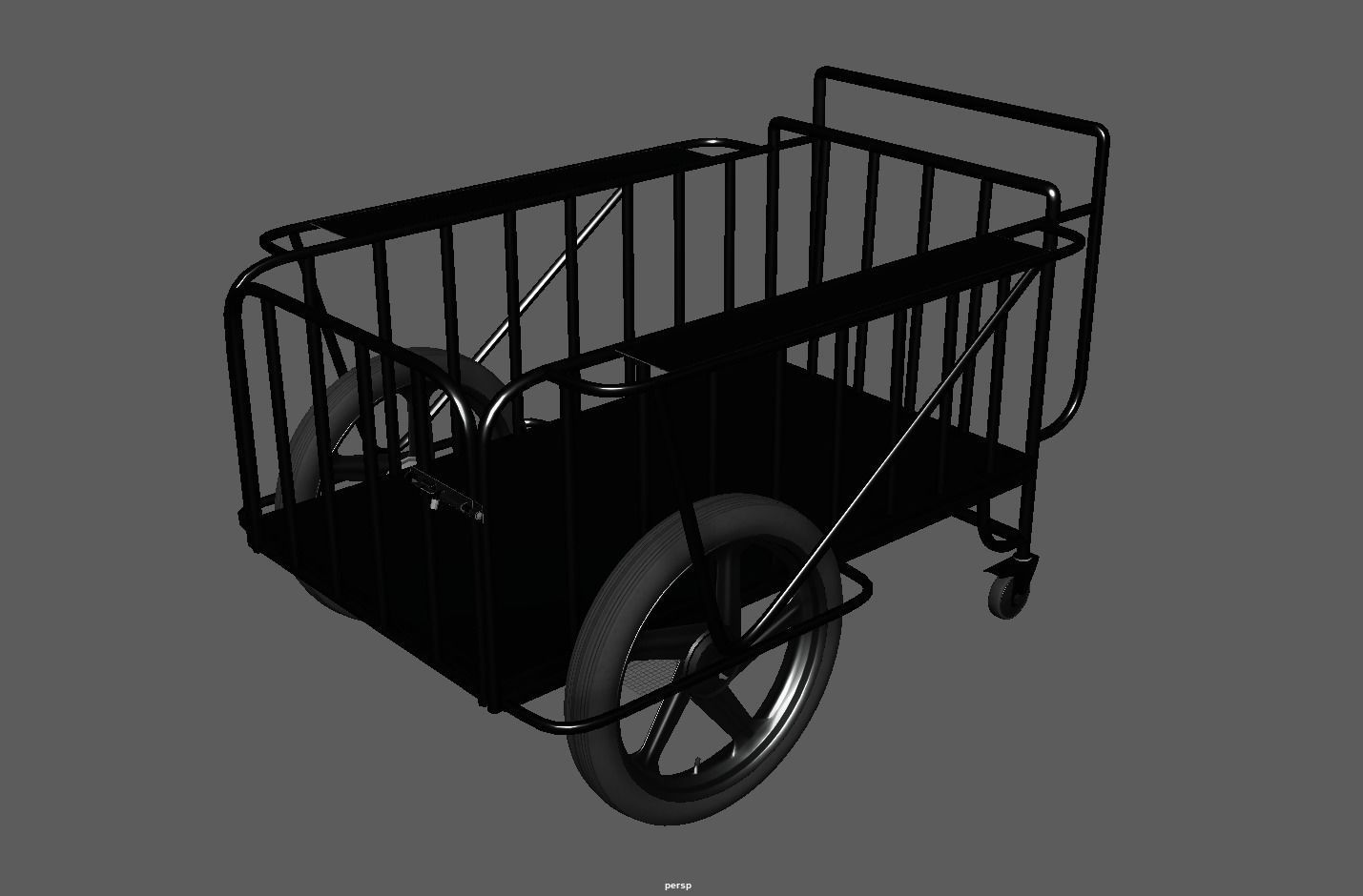 Stainless Steel Medical Drugs Trolley Low-poly 3D model_6