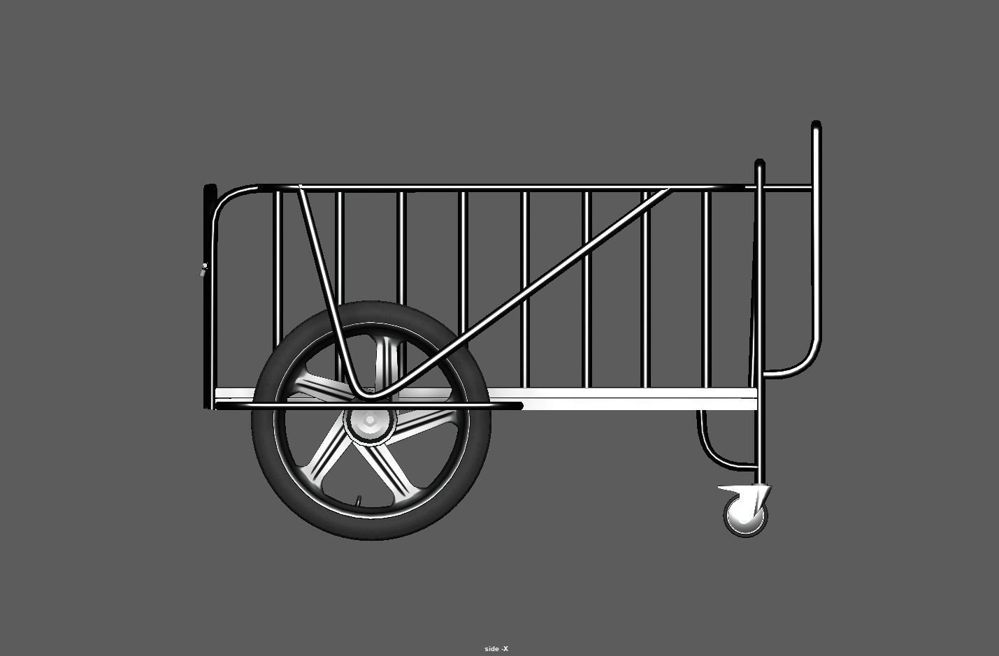 Stainless Steel Medical Drugs Trolley Low-poly 3D model_12