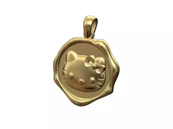 Hello kitty wax seal pendant charm