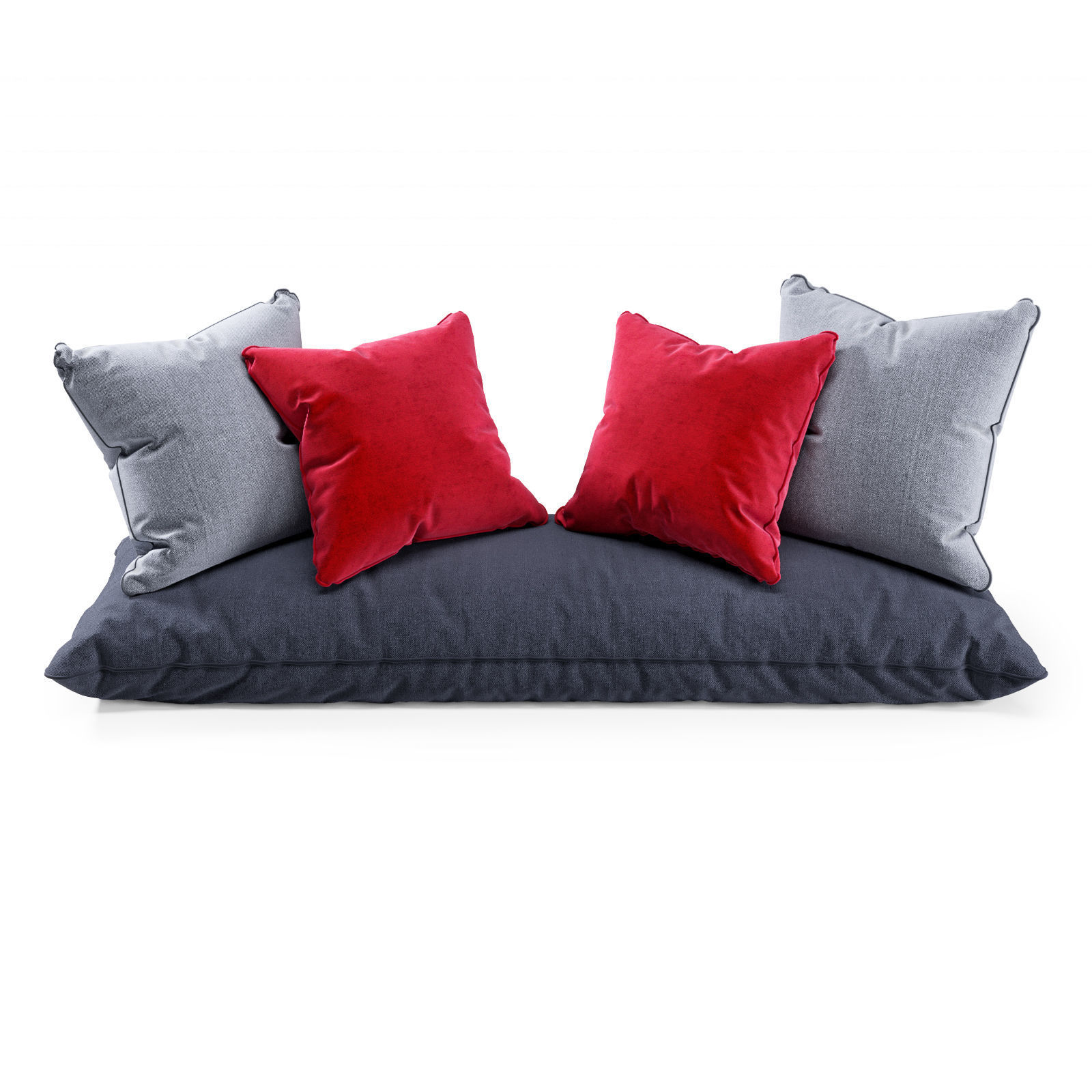 Seat Pillows Set 4 3D model_1