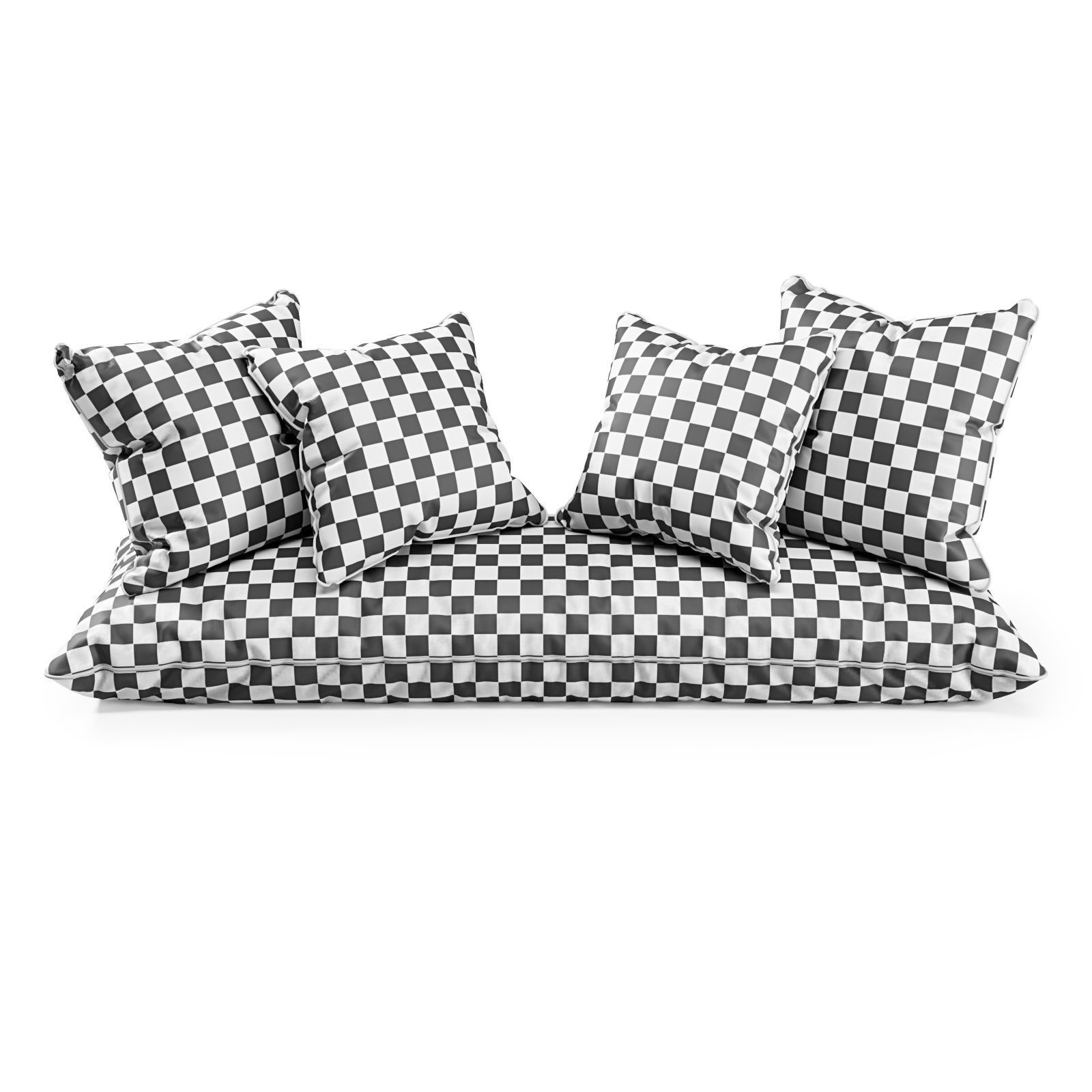Seat Pillows Set 4 3D model_3