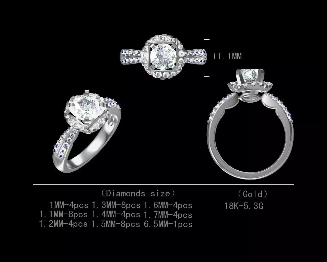 Engagement diamond ring for women 3D model Free 3D print model