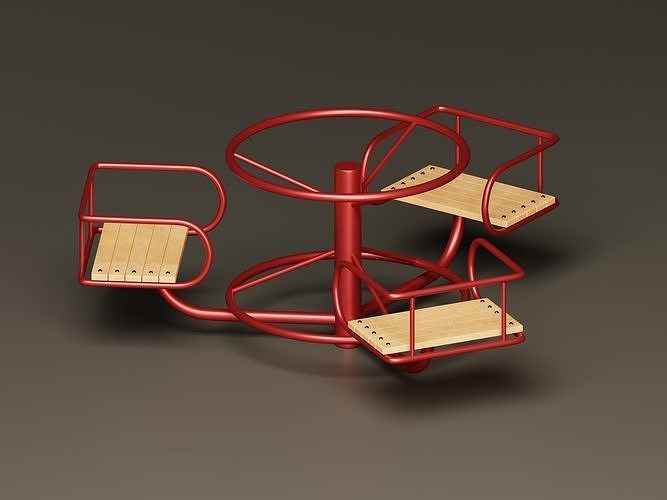 Childrens Roundabout Small 3D Model Low-poly 3D model