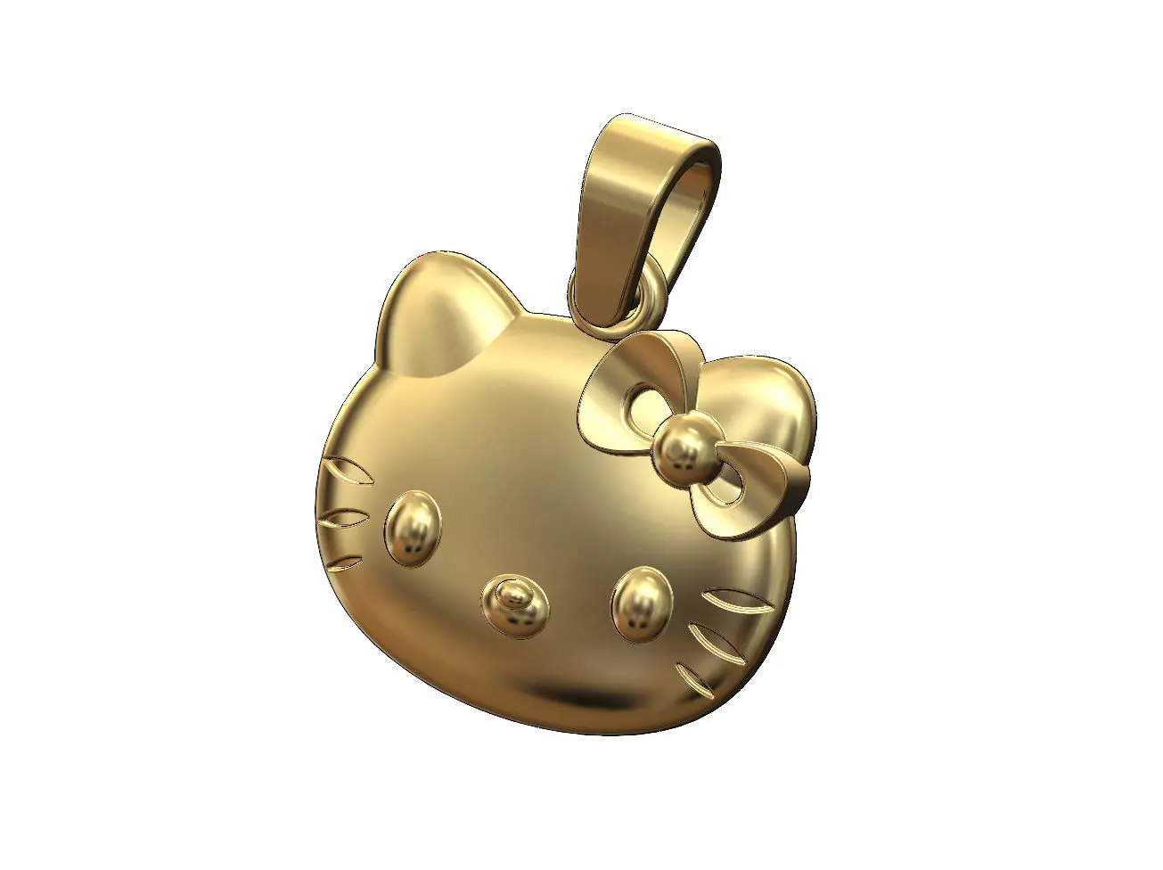 Hello kitty pendant charm with bail 3D print model