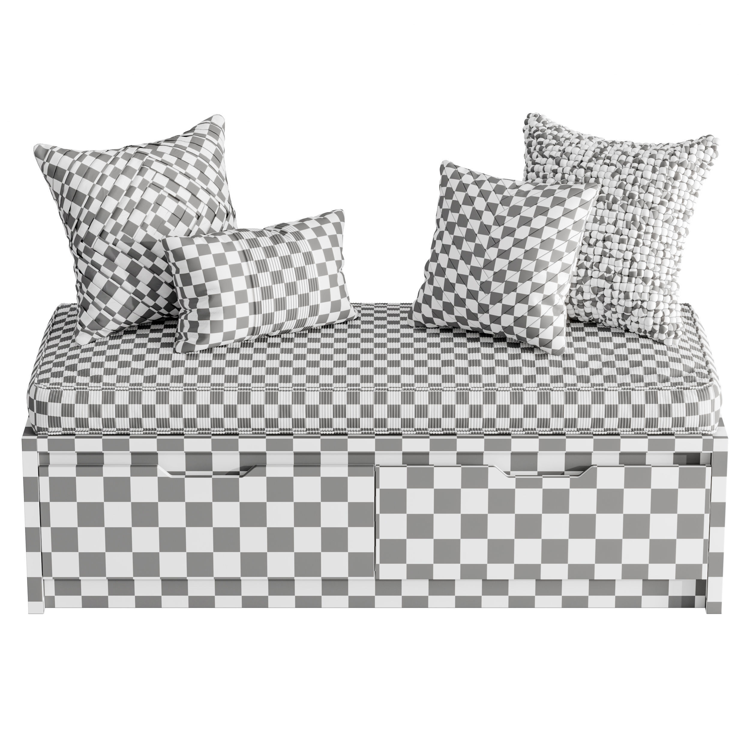 Seat Pillows Set 5 3D model_2
