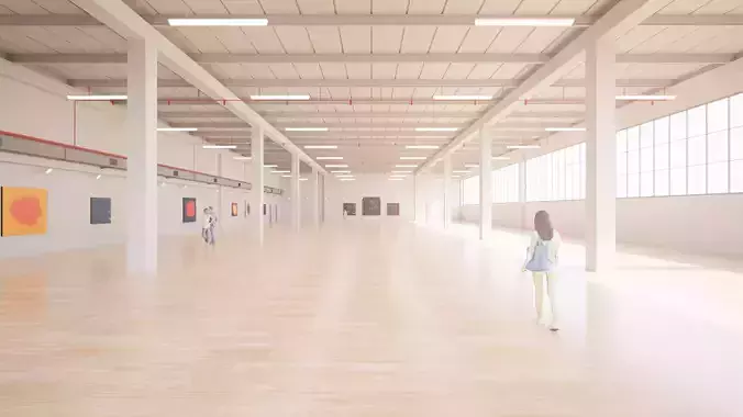 Art Museum Gallery Interior 46 Low-poly 3D model
