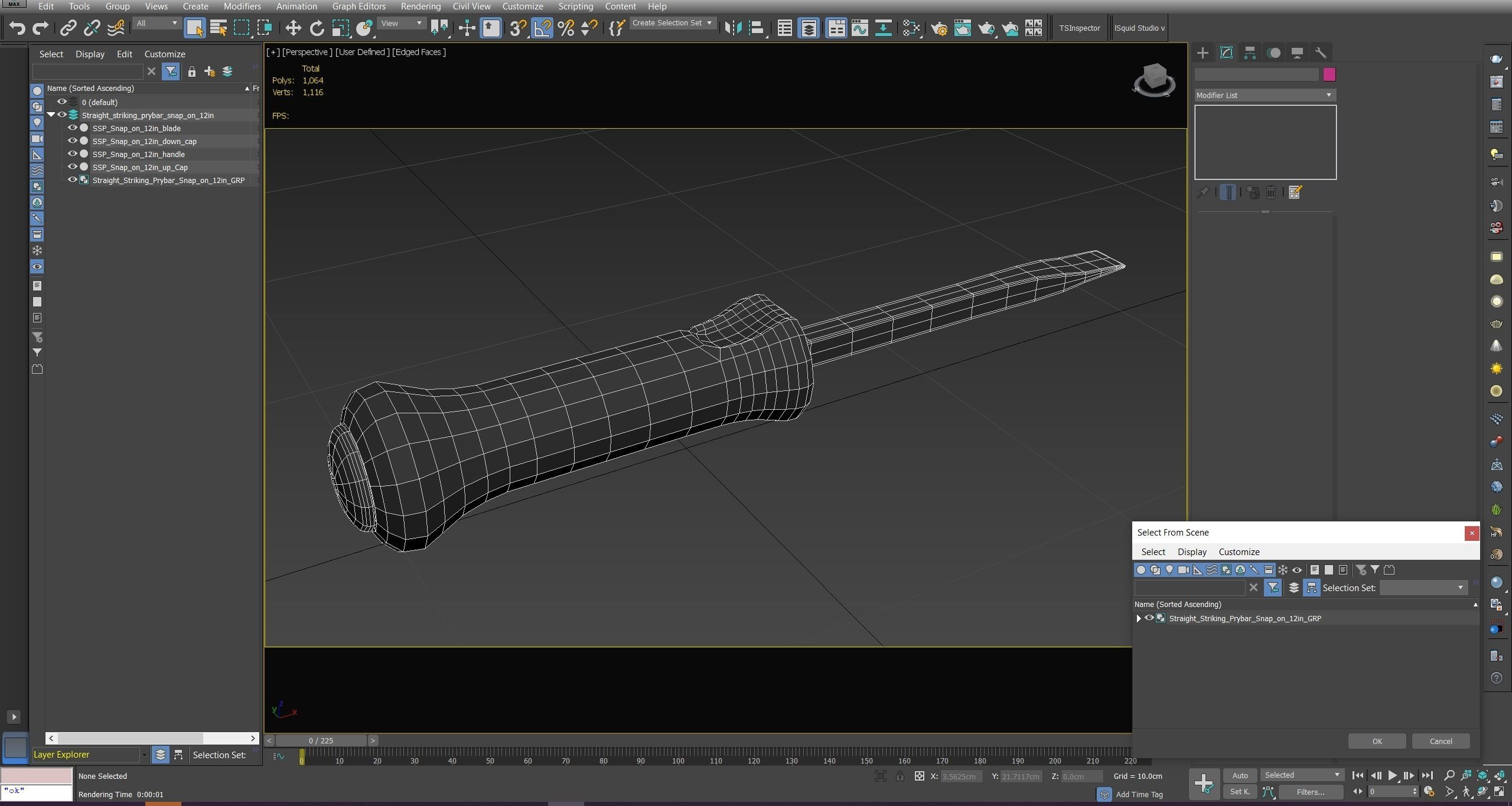 SO Straight Striking Prybar 12in MPBS12A Low-poly 3D model_25