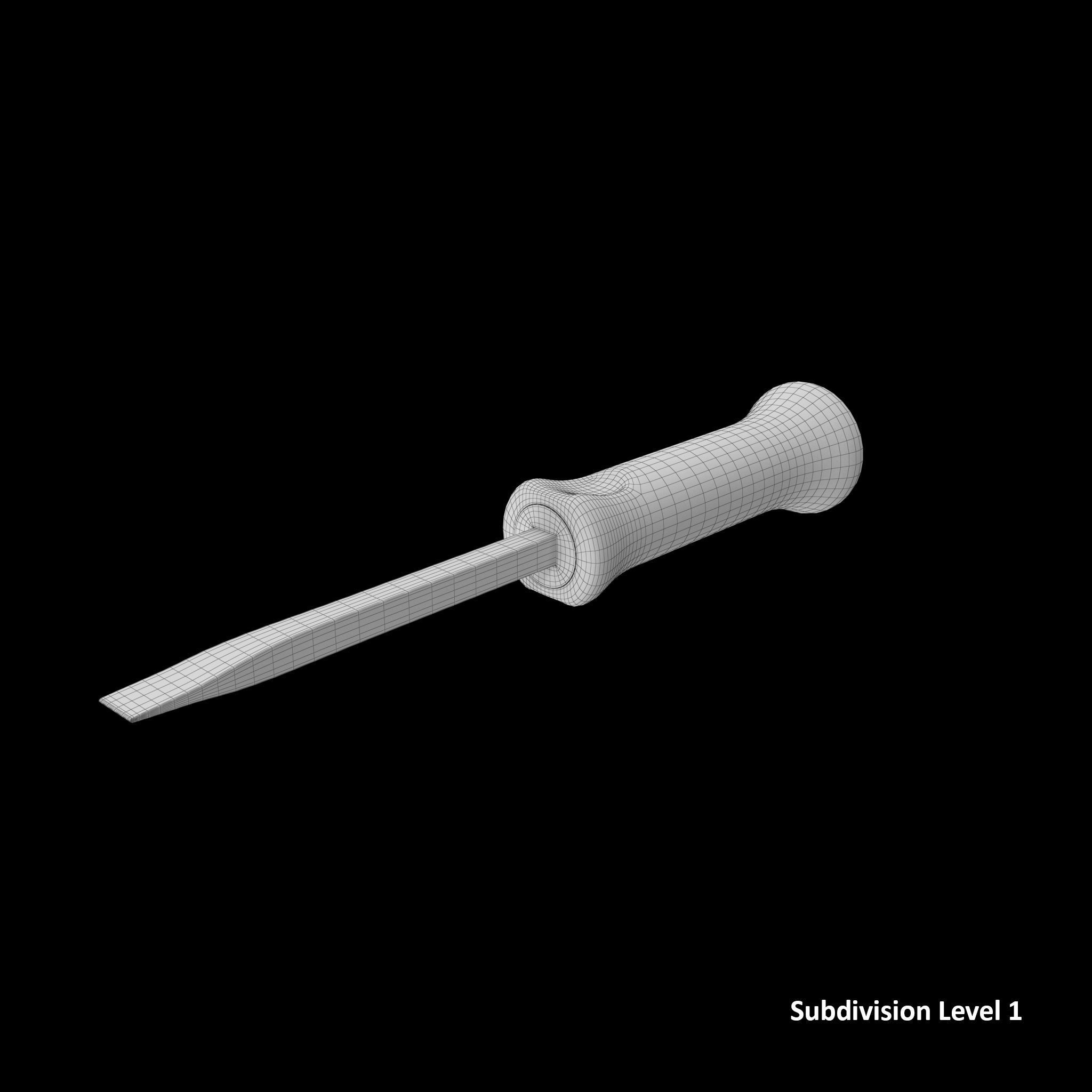 SO Straight Striking Prybar 12in MPBS12A Low-poly 3D model_11