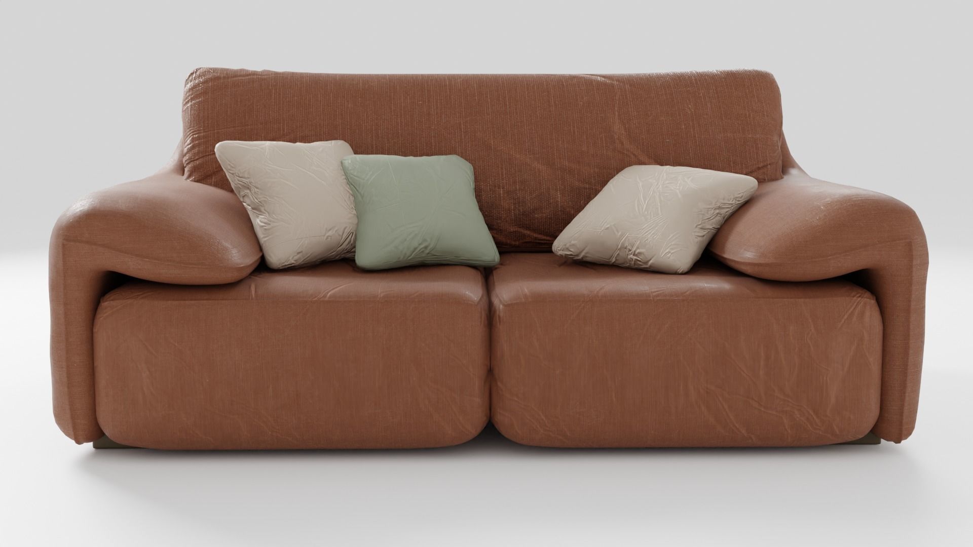 Sofa in brown tones in italian style  3D model_4