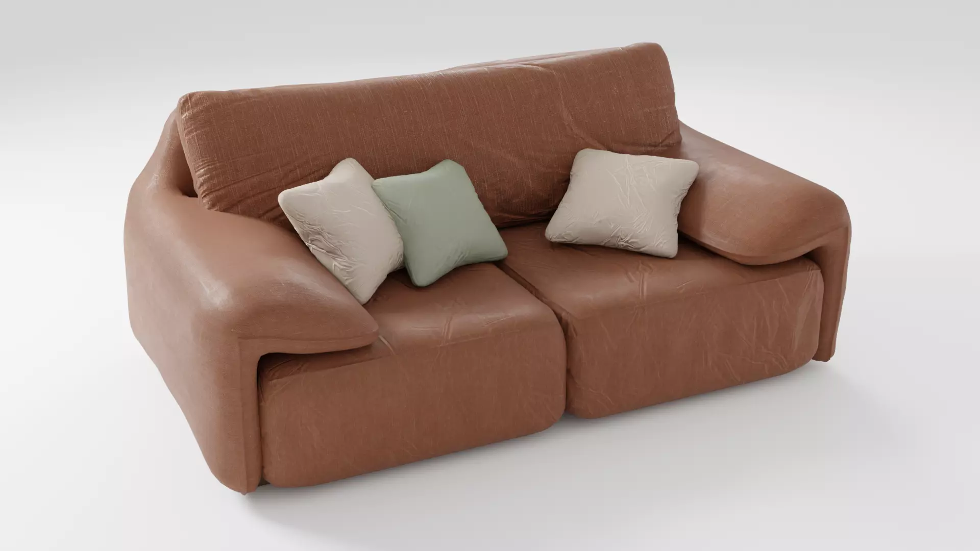 Sofa in brown tones in italian style  3D model_0