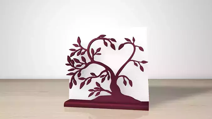 Elegant Olive Tree Napkin Holder  3D Print Model