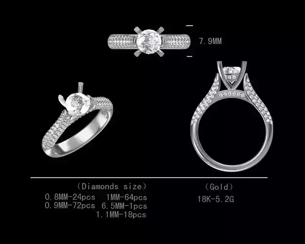 Engagement diamond ring for women 3D model
