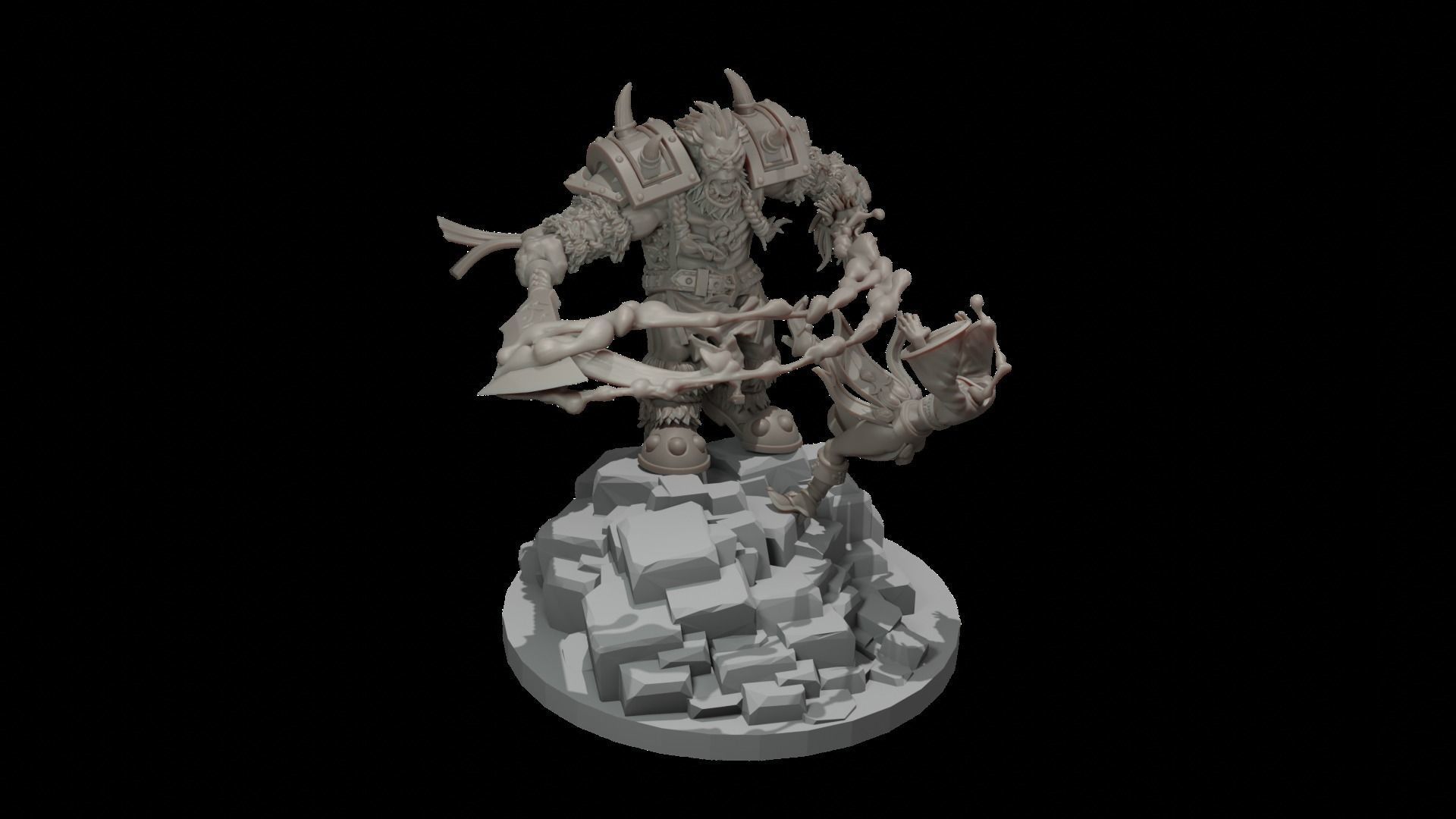 Orc Warlord Orcish Horde 3D print model_4