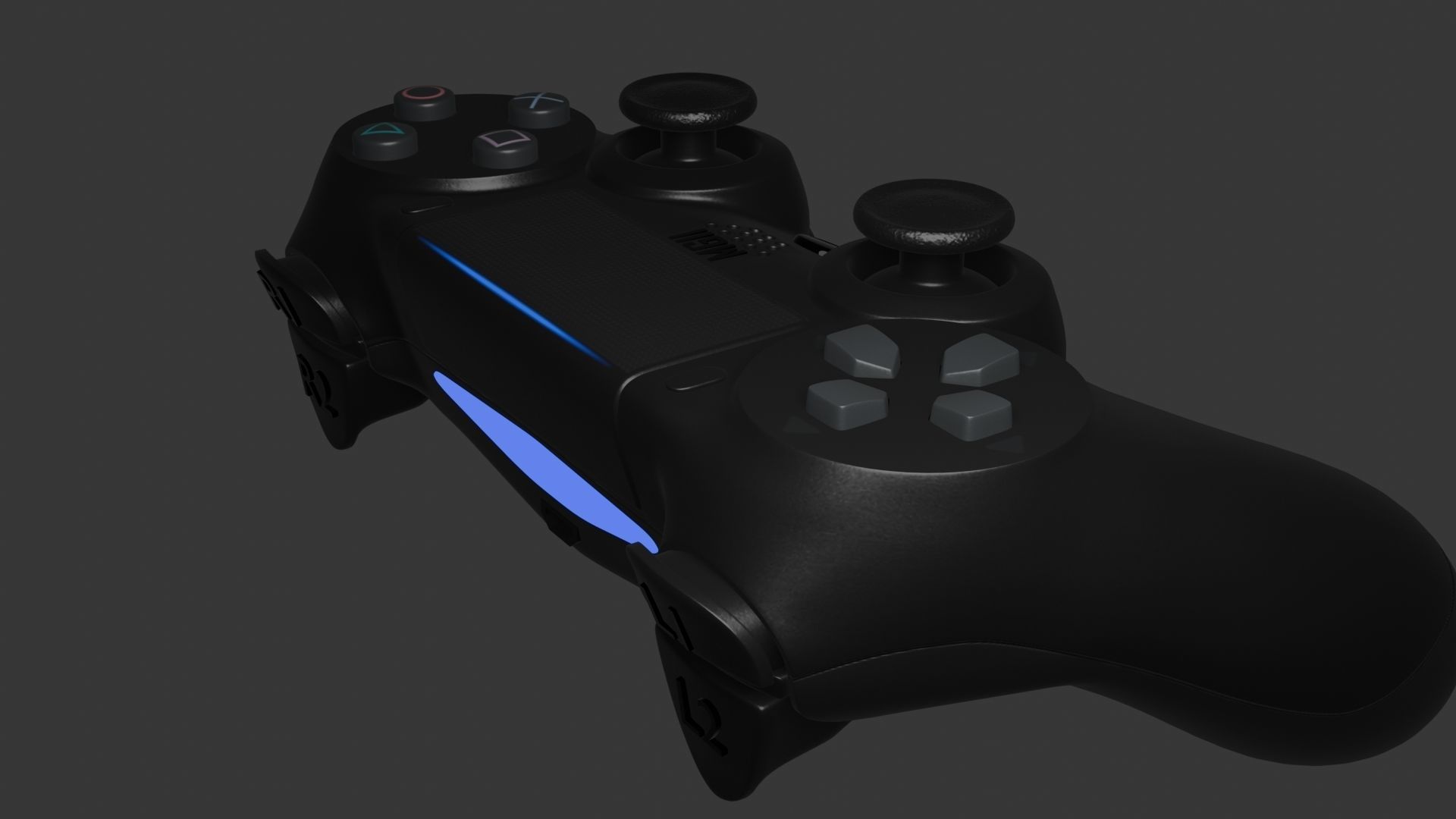 PS4 REMOTE Low-poly 3D model_46